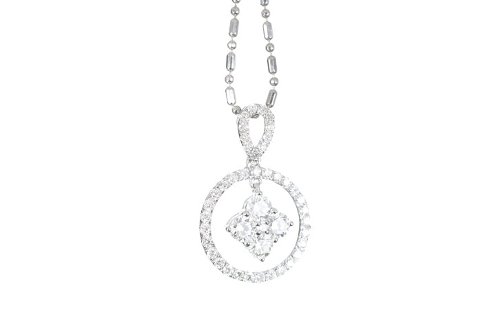 Diamond Dangle Halo Pendant