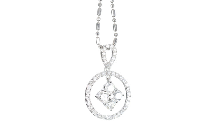 Diamond Dangle Halo Pendant