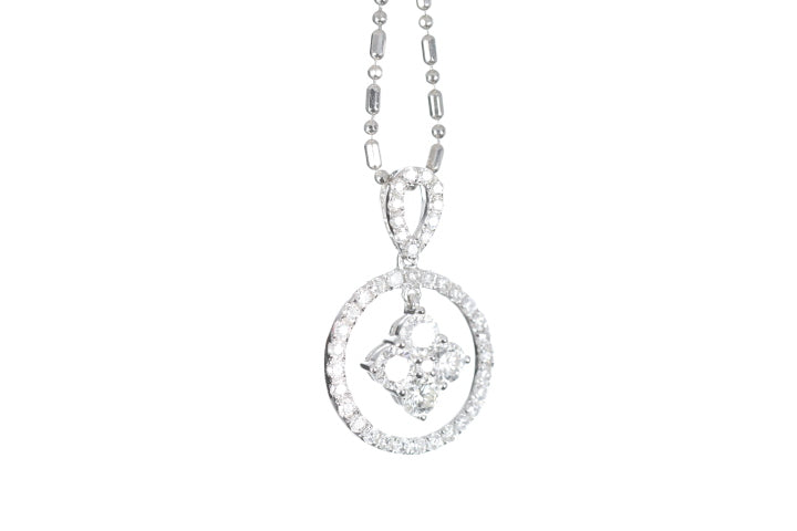 Diamond Dangle Halo Pendant