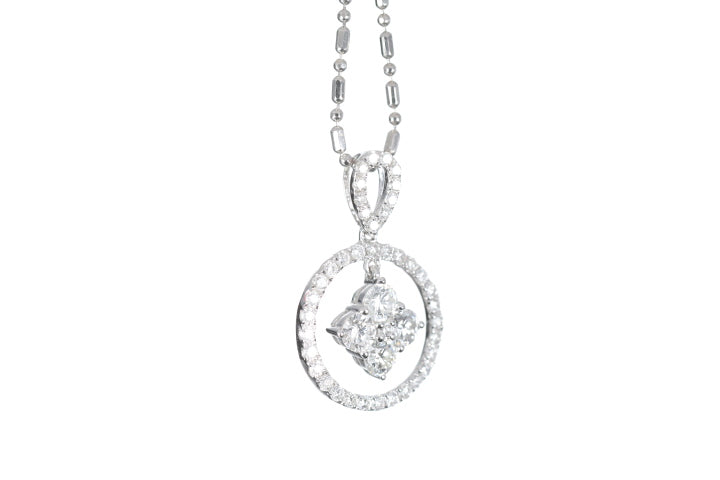 Diamond Dangle Halo Pendant