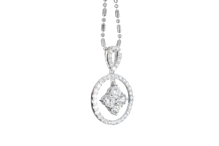 Diamond Dangle Halo Pendant
