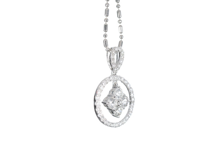 Diamond Dangle Halo Pendant