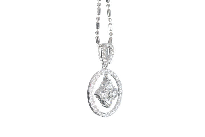 Diamond Dangle Halo Pendant