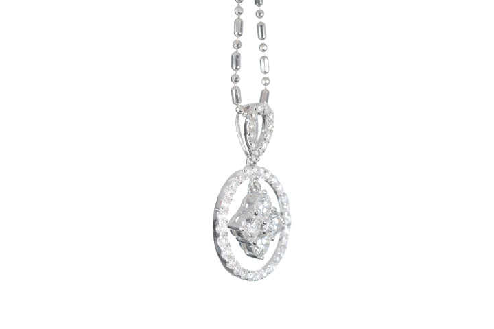Diamond Dangle Halo Pendant