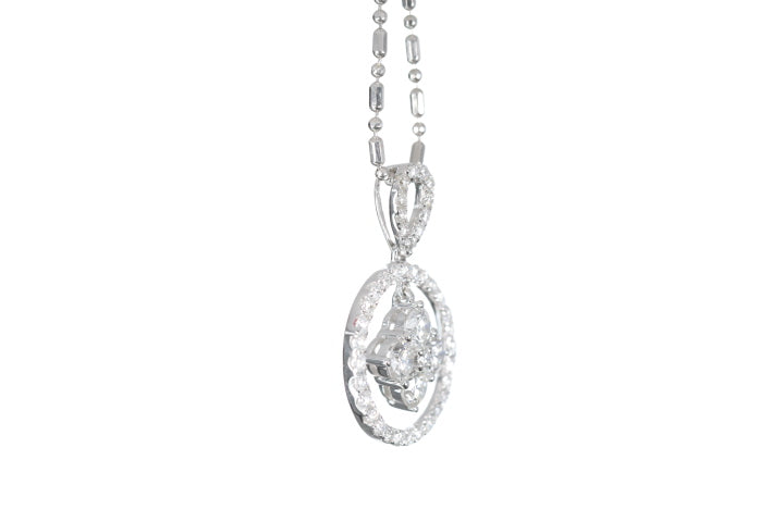 Diamond Dangle Halo Pendant