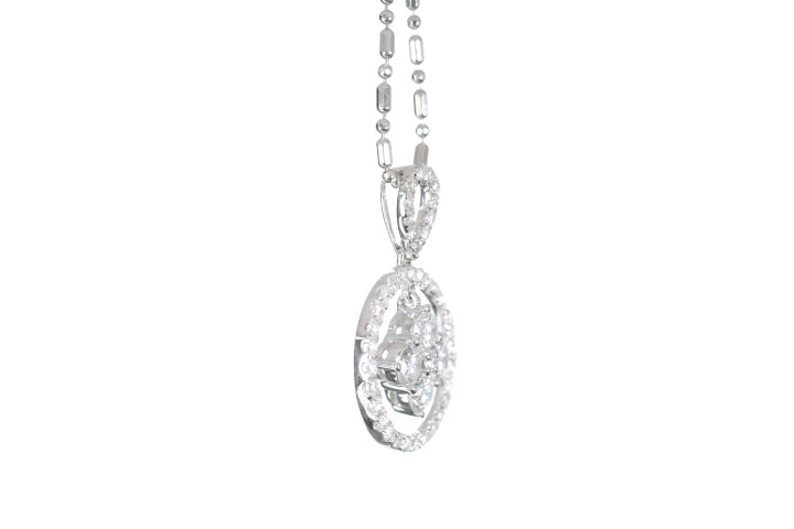 Diamond Dangle Halo Pendant