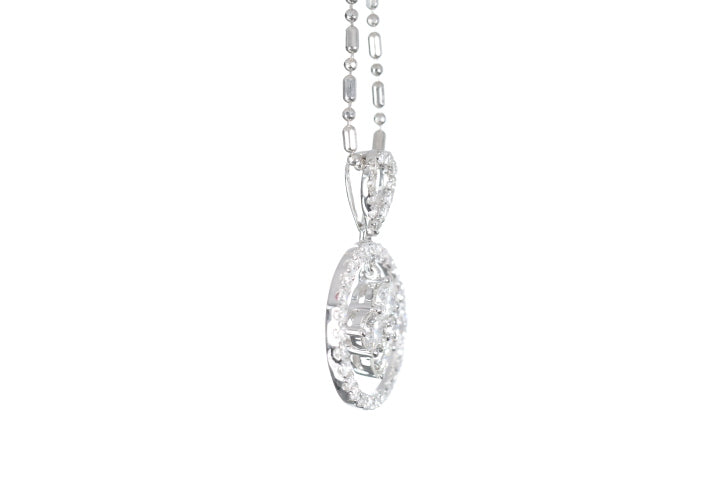 Diamond Dangle Halo Pendant