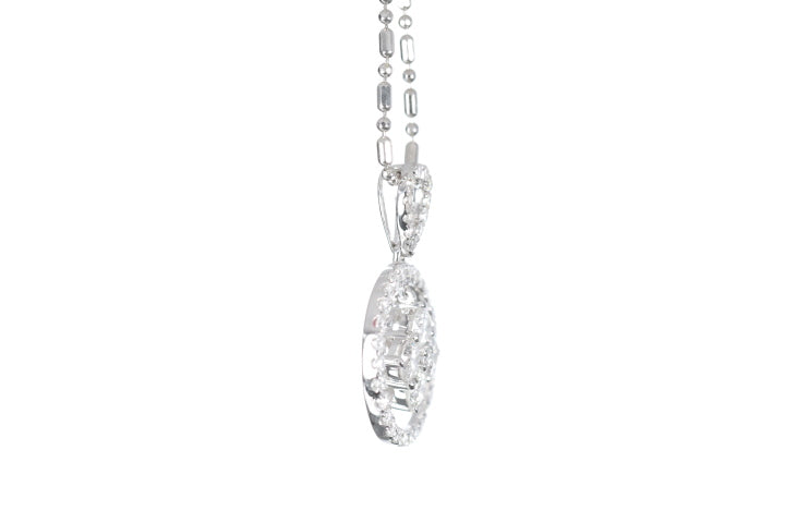 Diamond Dangle Halo Pendant