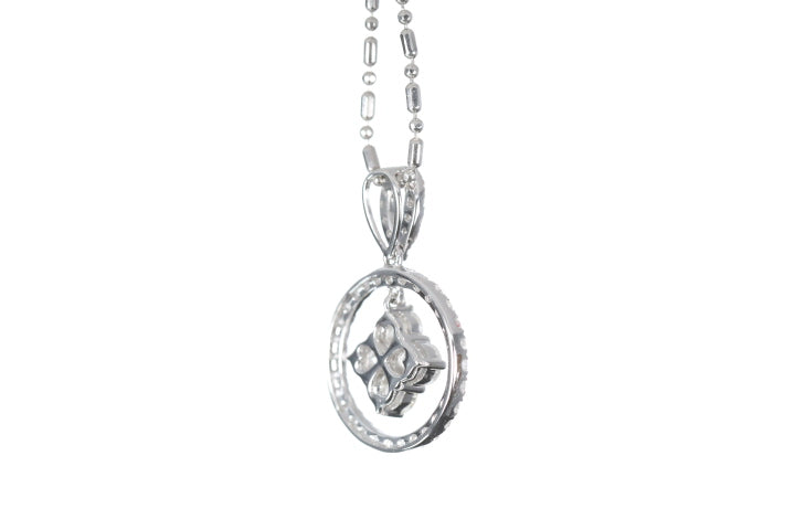 Diamond Dangle Halo Pendant