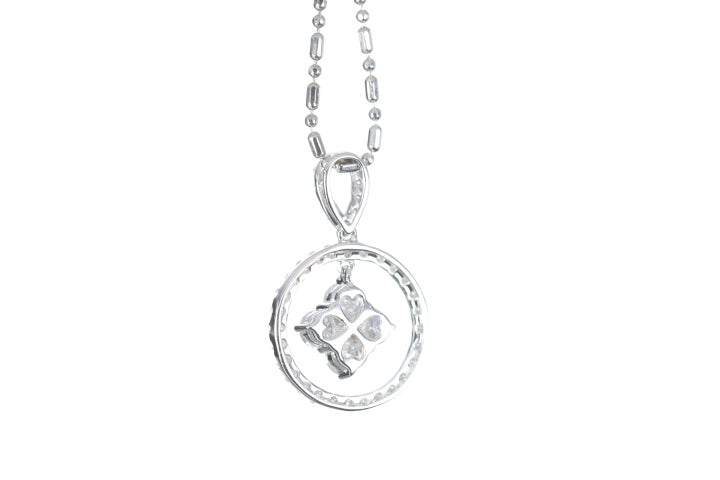 Diamond Dangle Halo Pendant