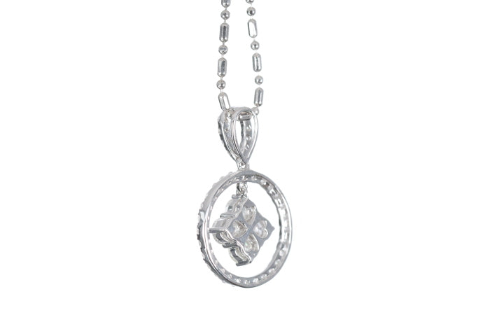 Diamond Dangle Halo Pendant