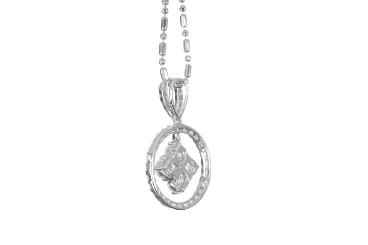 Diamond Dangle Halo Pendant