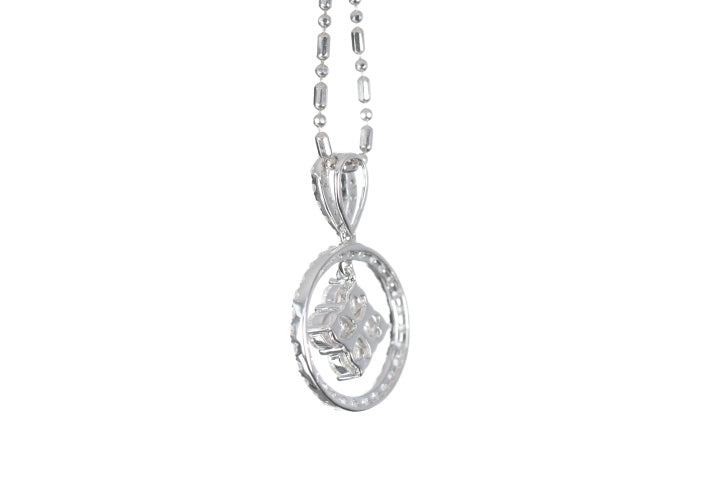 Diamond Dangle Halo Pendant