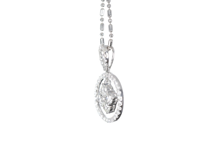 Diamond Dangle Halo Pendant