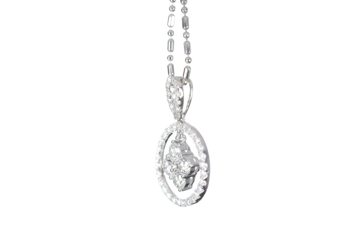 Diamond Dangle Halo Pendant