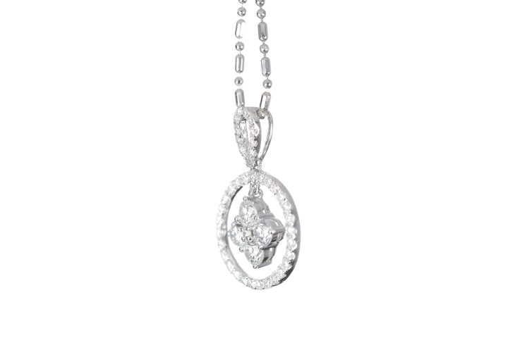 Diamond Dangle Halo Pendant