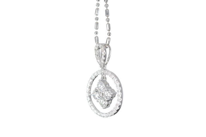 Diamond Dangle Halo Pendant