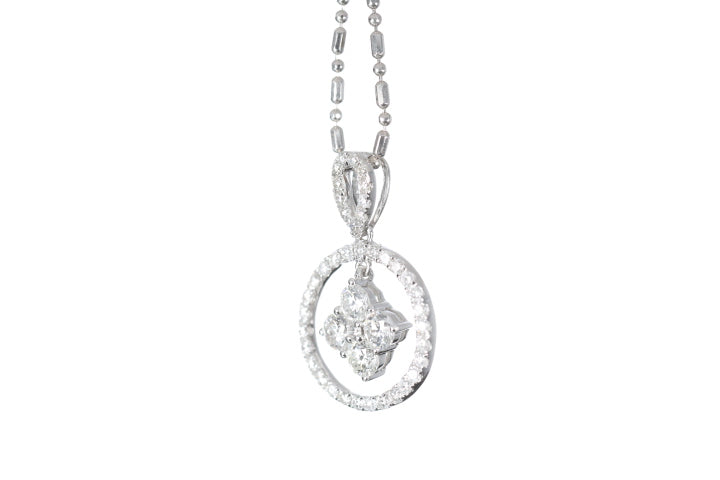 Diamond Dangle Halo Pendant