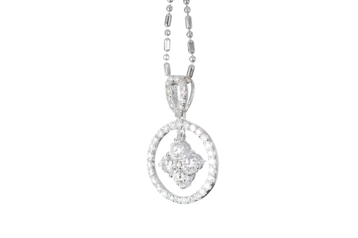 Diamond Dangle Halo Pendant