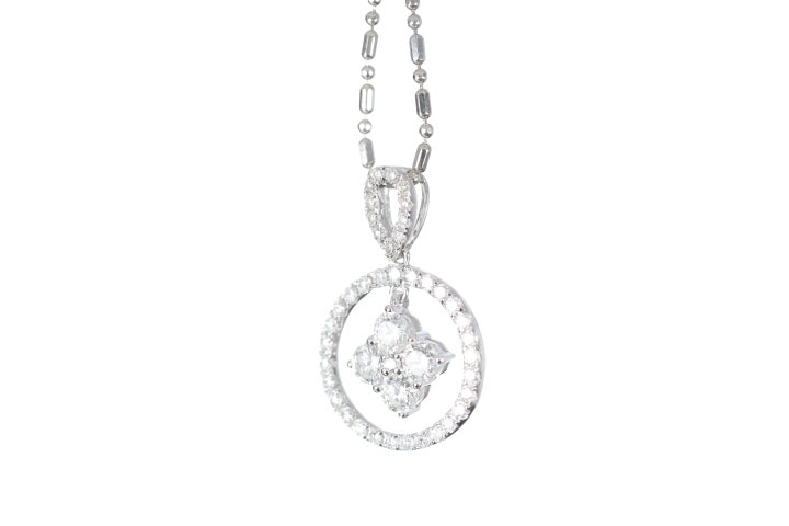 Diamond Dangle Halo Pendant