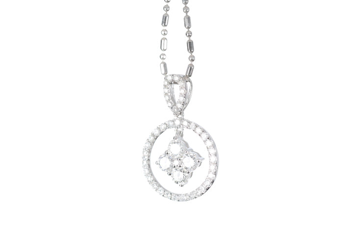 Diamond Dangle Halo Pendant