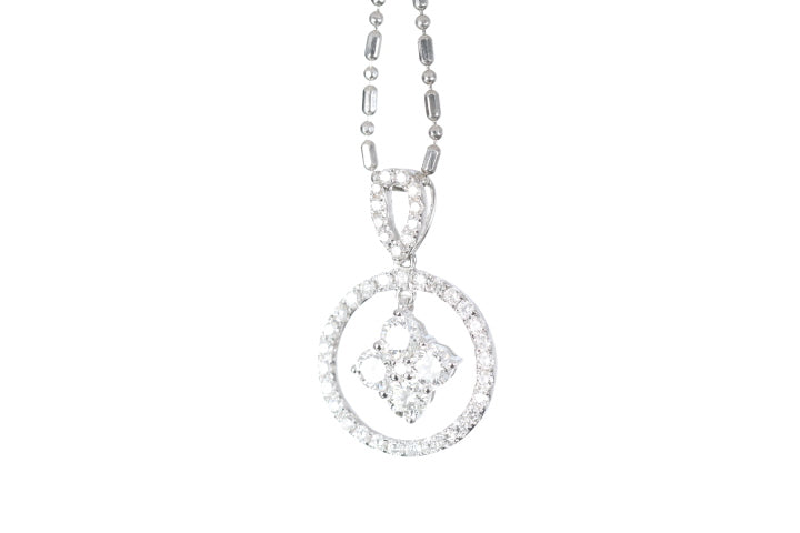 Diamond Dangle Halo Pendant