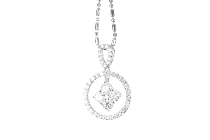 Diamond Dangle Halo Pendant