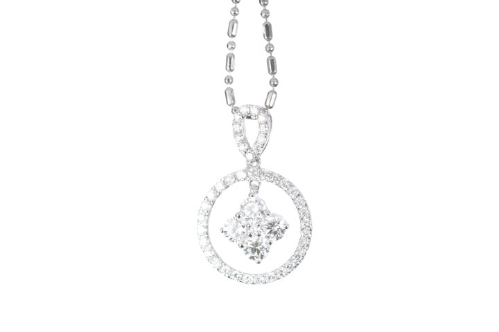 Diamond Dangle Halo Pendant