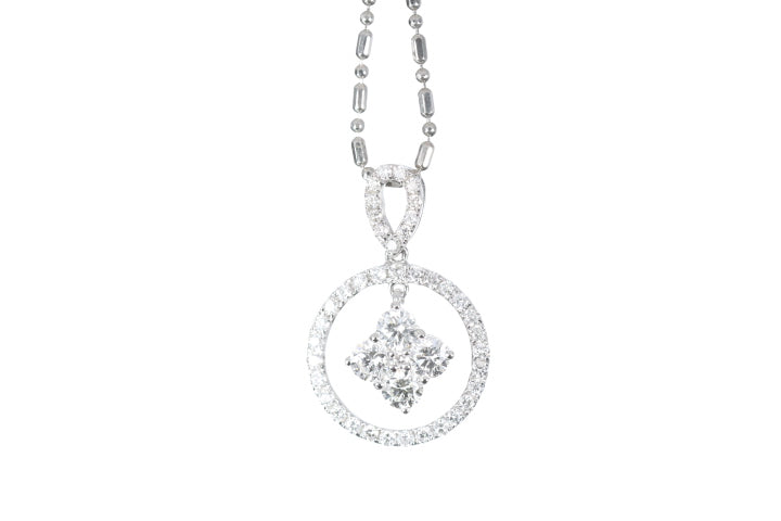 Diamond Dangle Halo Pendant