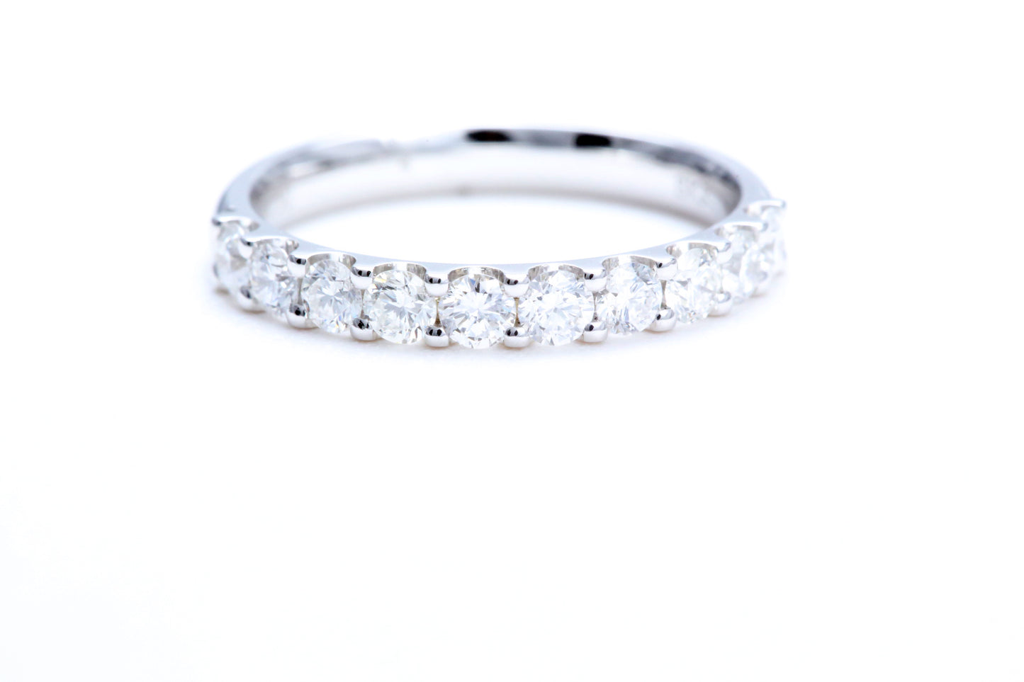 Minimalist Pavé Diamond Ring 3/4 of a carat total weight in 18K white gold
