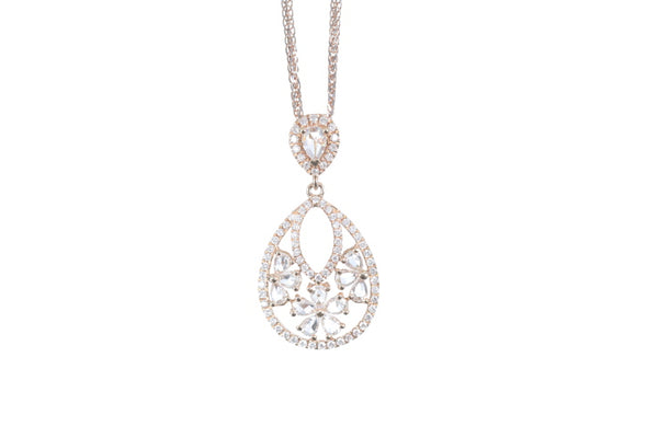 Pear Shaped Rose Cut Diamond Pendant