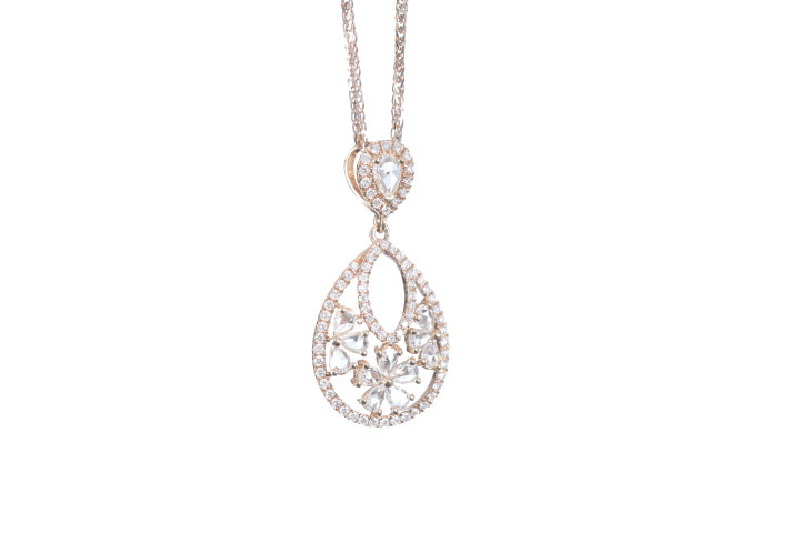 Pear Shaped Rose Cut Diamond Pendant