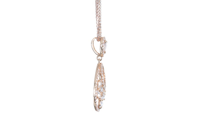 Pear Shaped Rose Cut Diamond Pendant