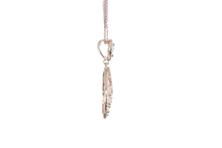 Pear Shaped Rose Cut Diamond Pendant