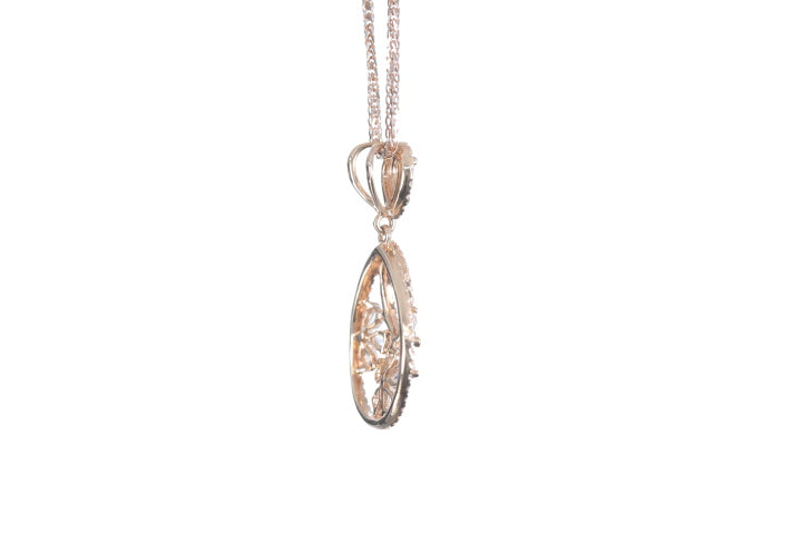 Pear Shaped Rose Cut Diamond Pendant