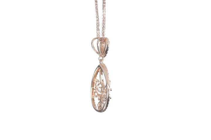 Pear Shaped Rose Cut Diamond Pendant