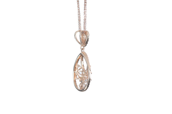 Pear Shaped Rose Cut Diamond Pendant