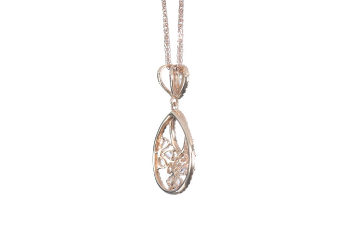 Pear Shaped Rose Cut Diamond Pendant