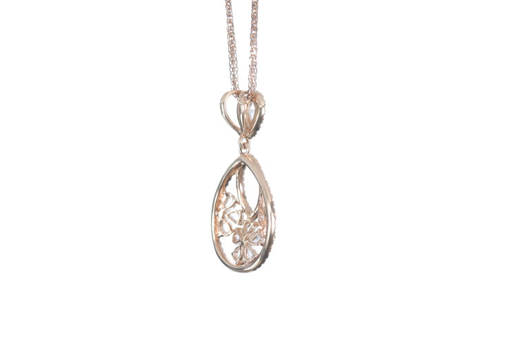 Pear Shaped Rose Cut Diamond Pendant