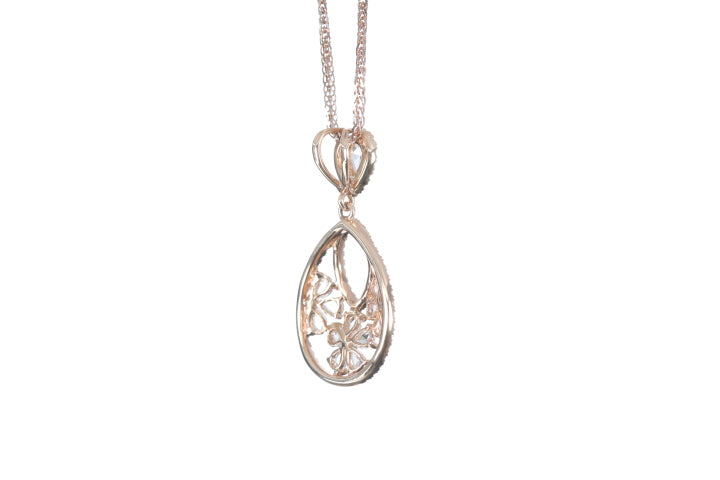 Pear Shaped Rose Cut Diamond Pendant
