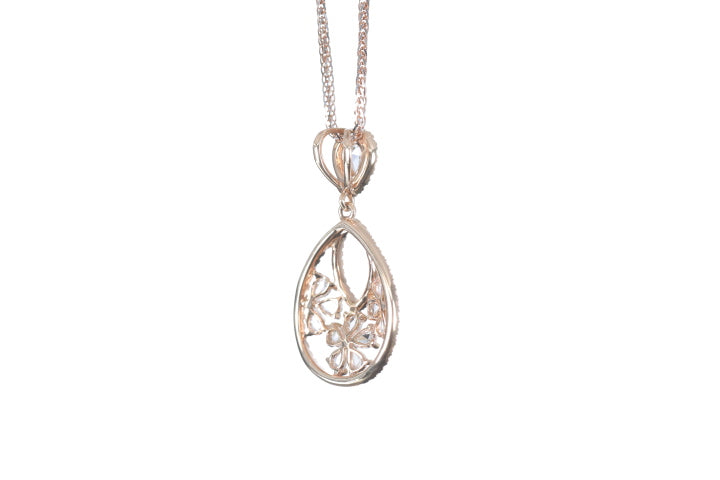 Pear Shaped Rose Cut Diamond Pendant