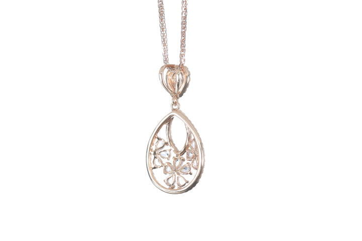 Pear Shaped Rose Cut Diamond Pendant