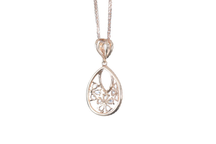 Pear Shaped Rose Cut Diamond Pendant