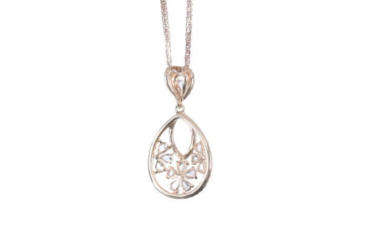 Pear Shaped Rose Cut Diamond Pendant