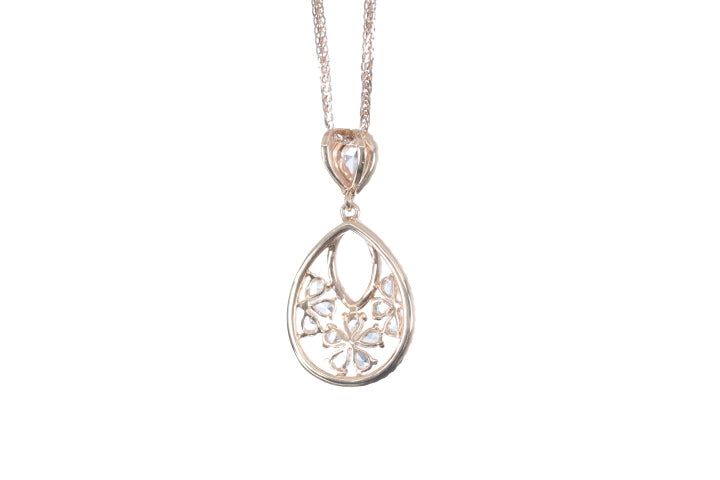 Pear Shaped Rose Cut Diamond Pendant