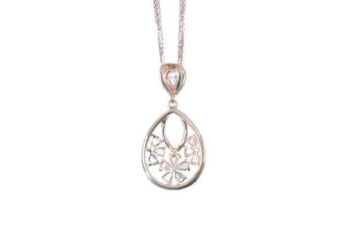 Pear Shaped Rose Cut Diamond Pendant