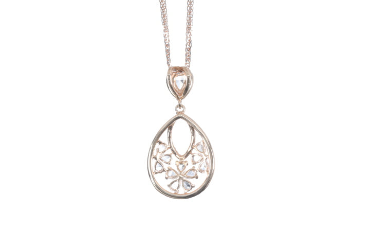 Pear Shaped Rose Cut Diamond Pendant