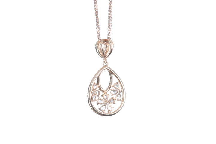 Pear Shaped Rose Cut Diamond Pendant