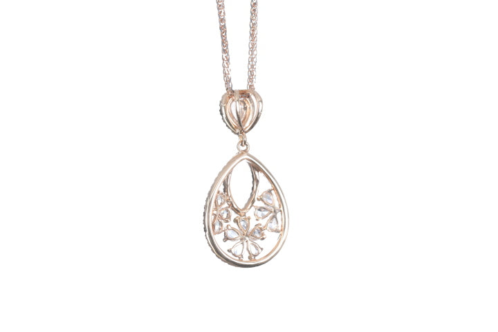 Pear Shaped Rose Cut Diamond Pendant