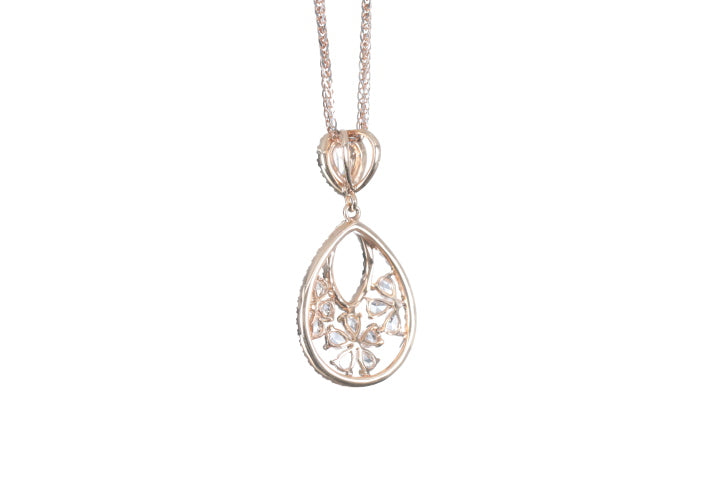 Pear Shaped Rose Cut Diamond Pendant